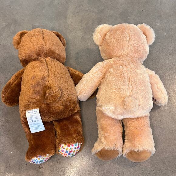 Build a Bear BAB Birthday brown beige 2 bear bundle original classic size 16" - Picture 5 of 8